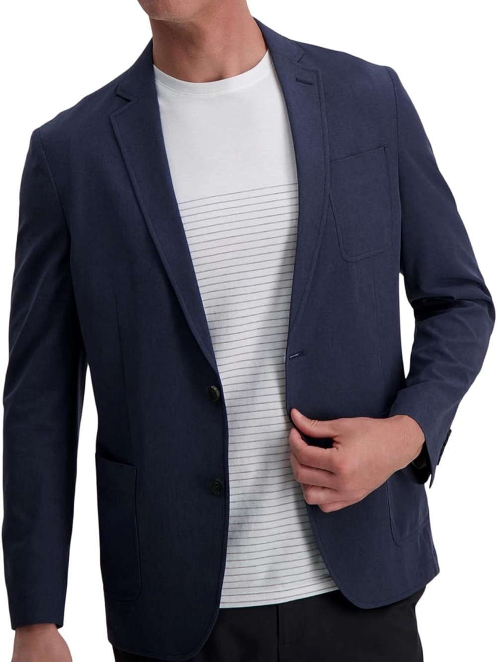 Haggar Mens Haggar Men's Smart Wash Performance Blazer Navy